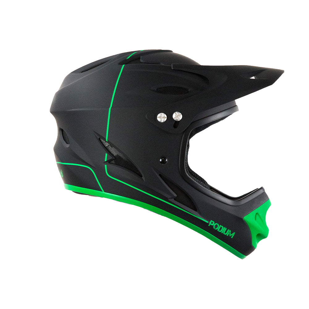 Demon Podium Full Face Bicycle Helmet- Black/Green
