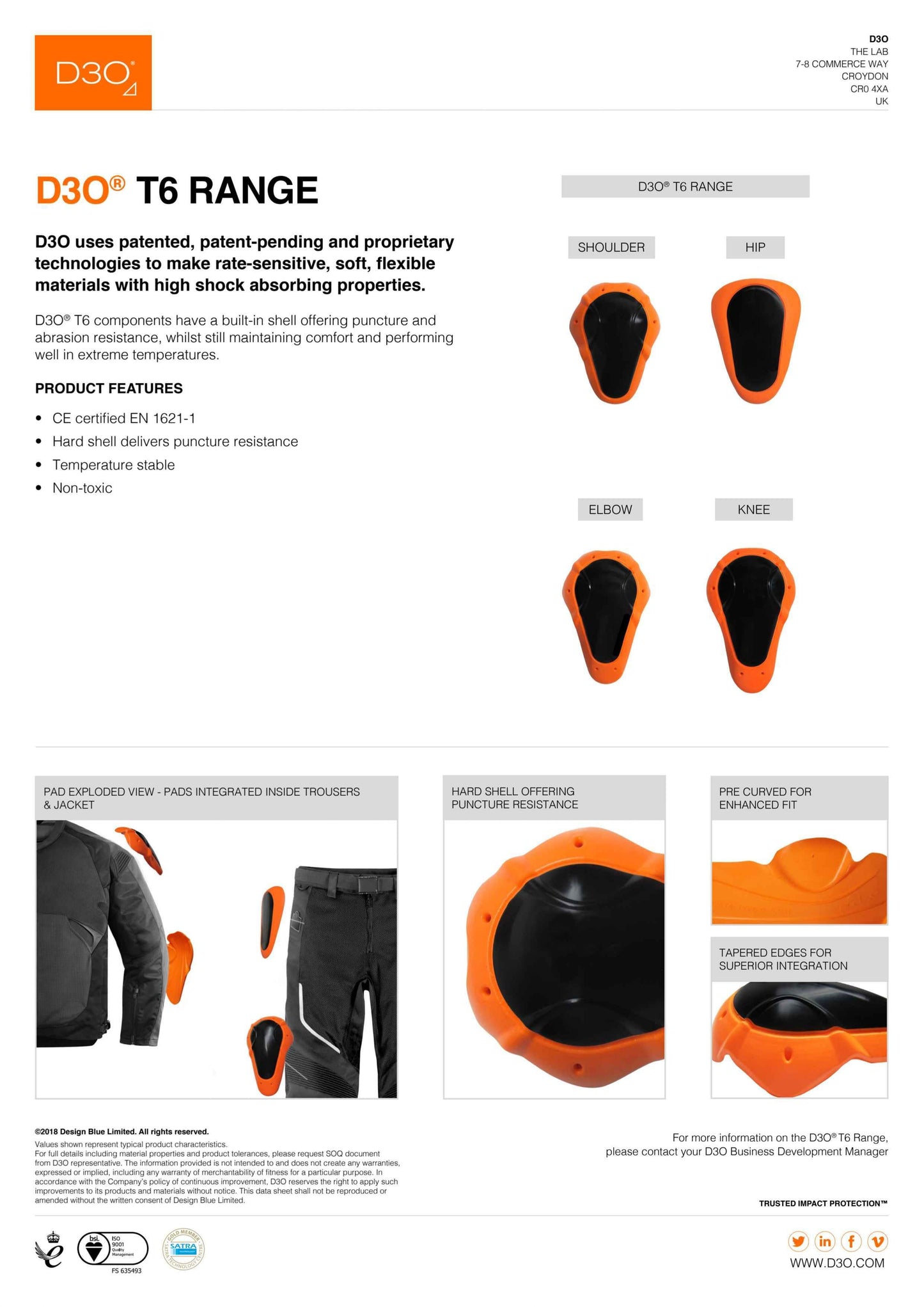 Demon Flexforce X V6 D3O/ XRD Men's Impact Top