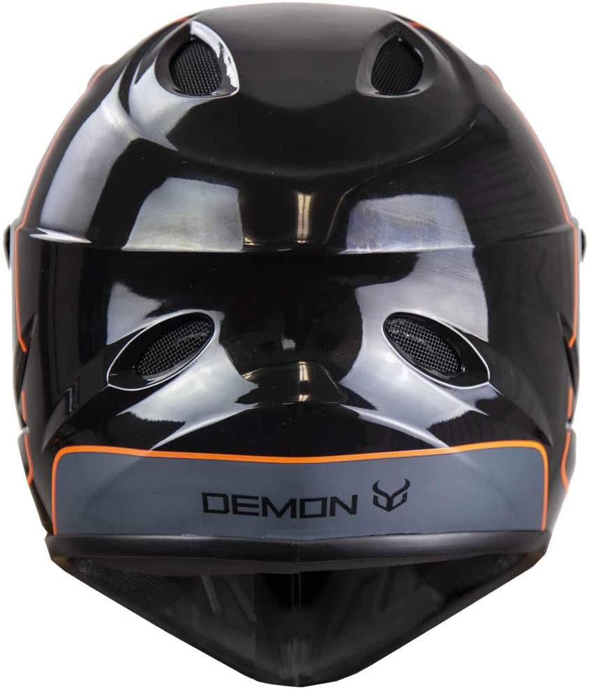 Demon Podium Full Face Bicycle Helmet- Gloss Black/Orange