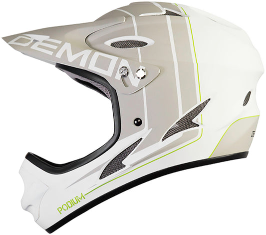 Demon Podium Full Face Bicycle Helmet- White/Grey