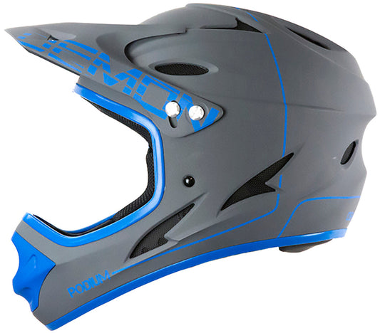 Demon Podium Full Face Bicycle Helmet- Grey/Blue