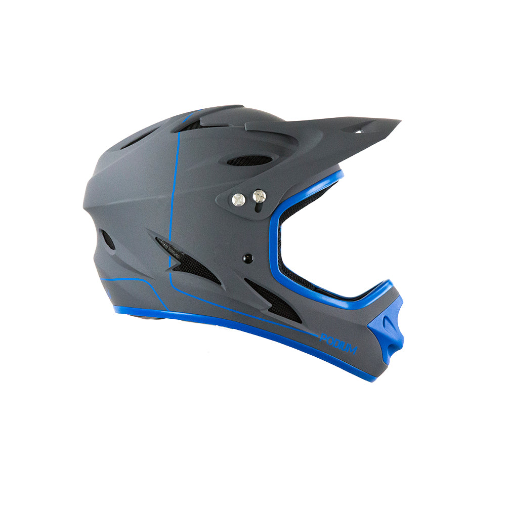 Demon Podium Full Face Bicycle Helmet- Grey/Blue