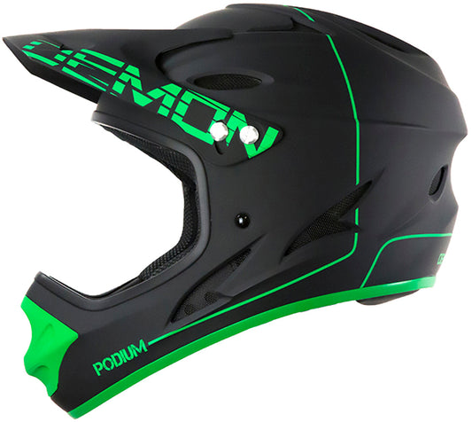 Demon Podium Full Face Bicycle Helmet- Black/Green
