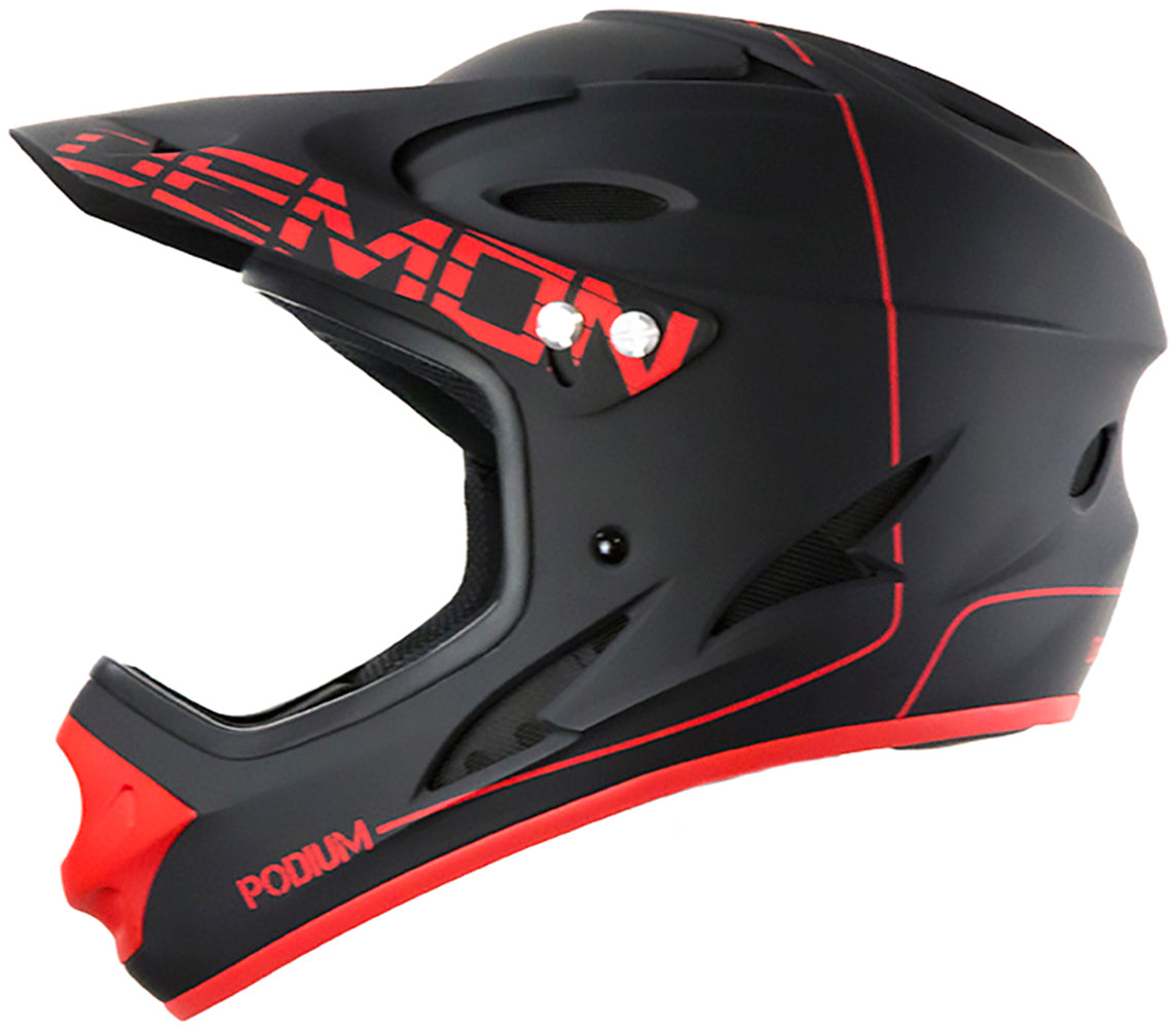 Demon Podium Full Face Bicycle Helmet- Black/Red
